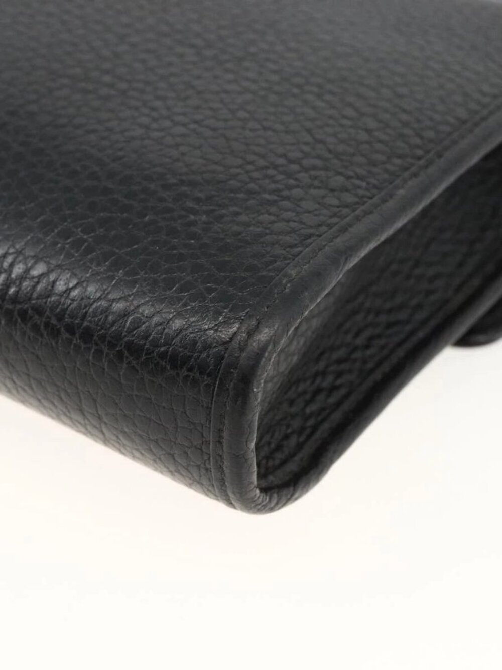 Christian Dior Shoulder Bag Leather Black Gold Auth 174078 - Picture 12 of 15